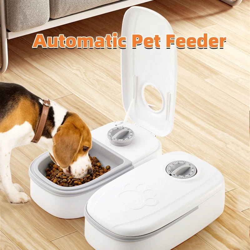 smart automatic pet feeder with stainless steel bowl