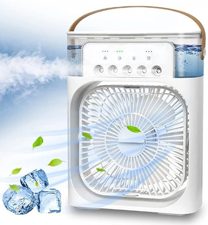 portable personal air cooling fan with ice compartment