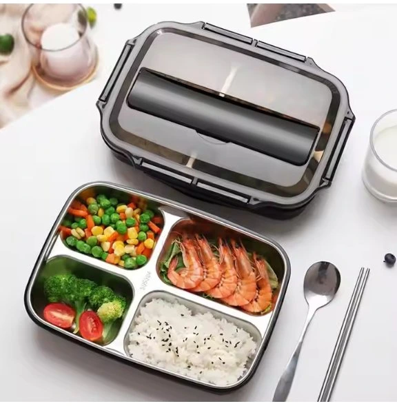 leak proof stainless steel partitioned lunch box